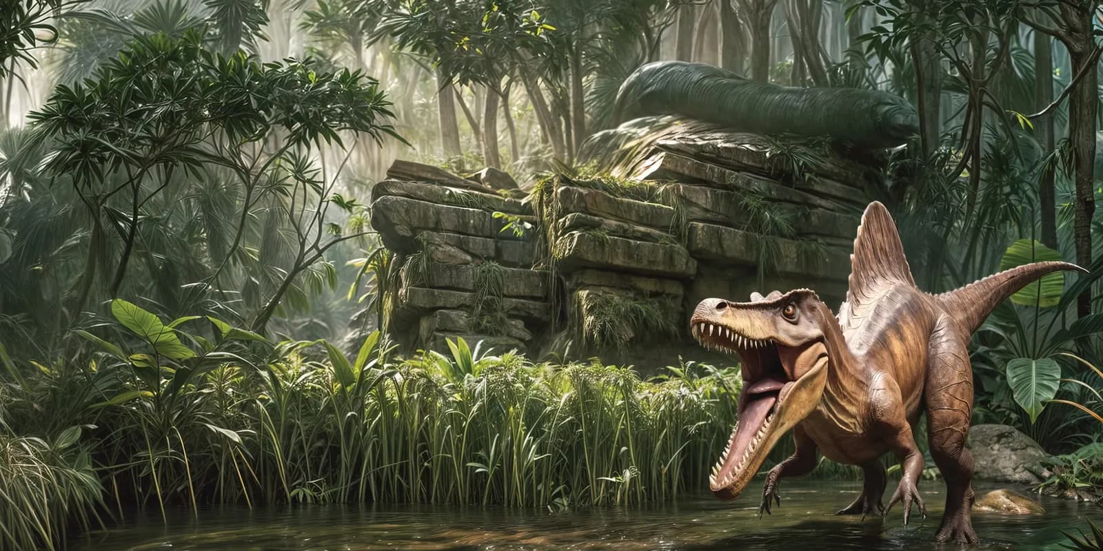 The Spinosaurus, the painting from pages 12 and 13 of Dinosaurs Are Back