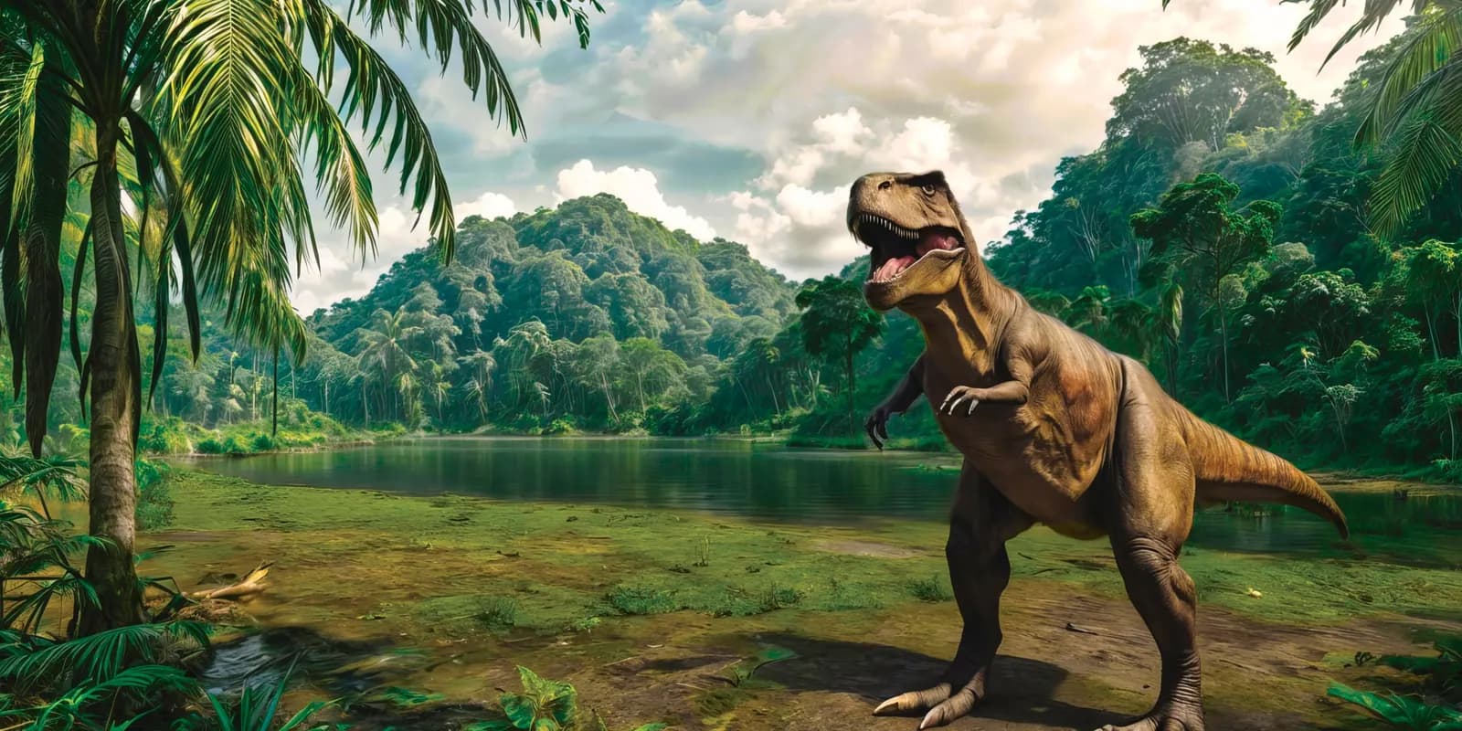 The Tyrannosaurus rex, the painting from pages 8 and 9 of Dinosaurs Are Back