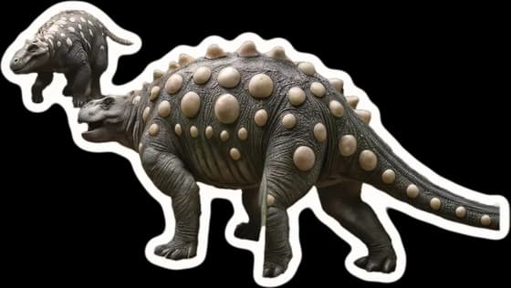 An Ankylosaurus, a paper cut-out