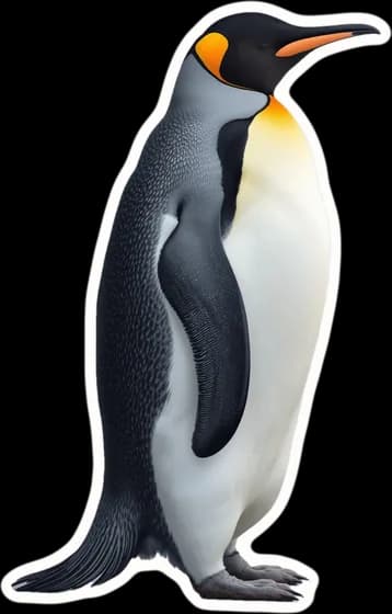 A penguin, a paper cut-out