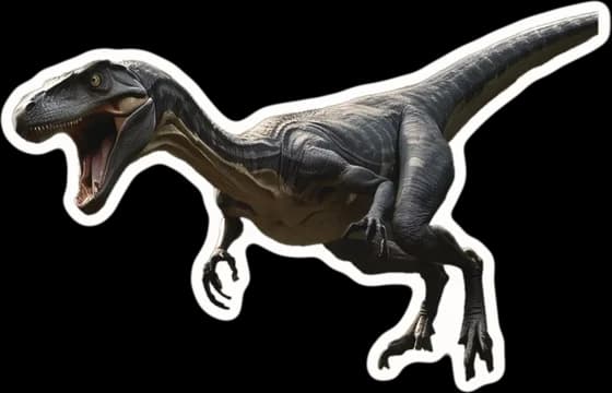 The Velociraptor from Dinosaurs Are Back, a paper cut-out