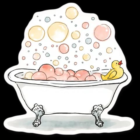 the bath, the picture from the book