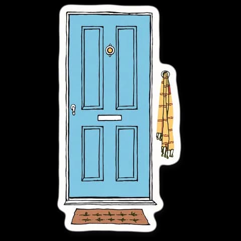 the door, the picture from the book