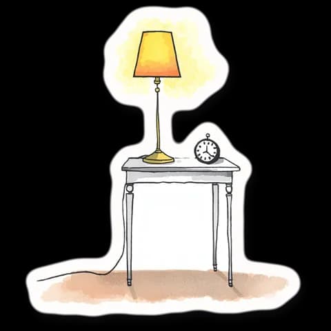 the lamp, the picture from the book
