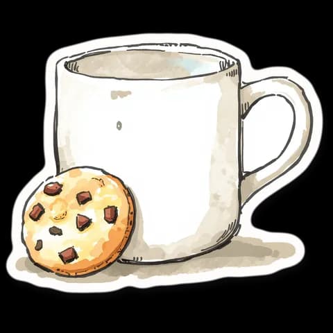 the mug, the picture from the book