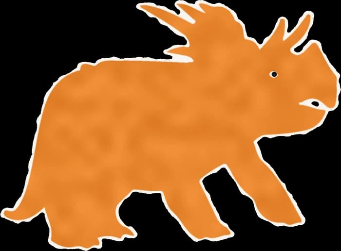Spike the Triceratops, a paper cut-out