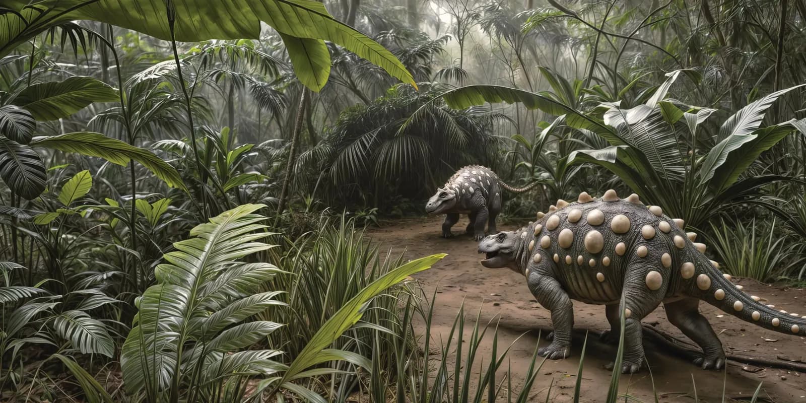 The Ankylosaurus, the painting from pages 44 and 45 of Dinosaurs Are Back