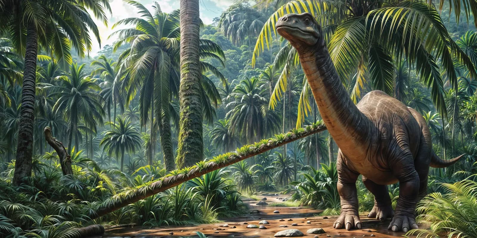 The Apatosaurus, the painting from pages 36 and 37 of Dinosaurs Are Back