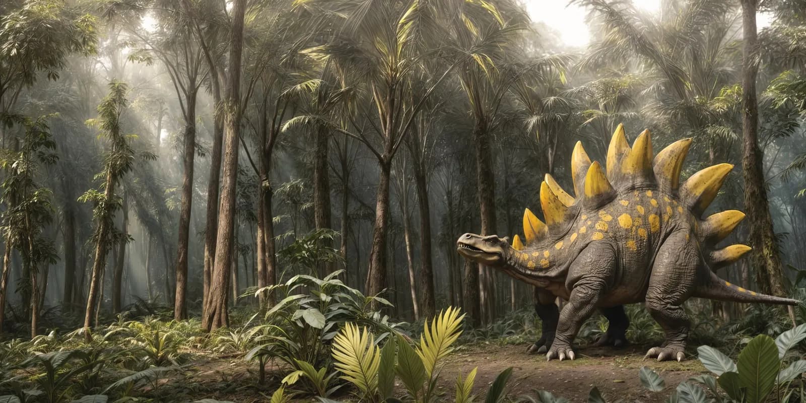 The Stegosaurus, the painting from pages 16 and 17 of Dinosaurs Are Back
