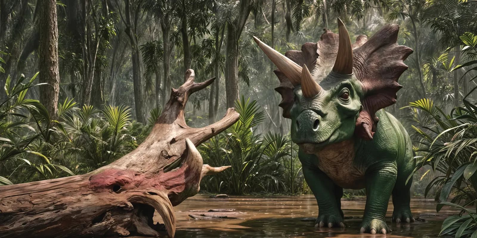 The Triceratops, the painting from pages 20 and 21 of Dinosaurs Are Back