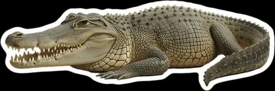 A crocodile, a paper cut-out