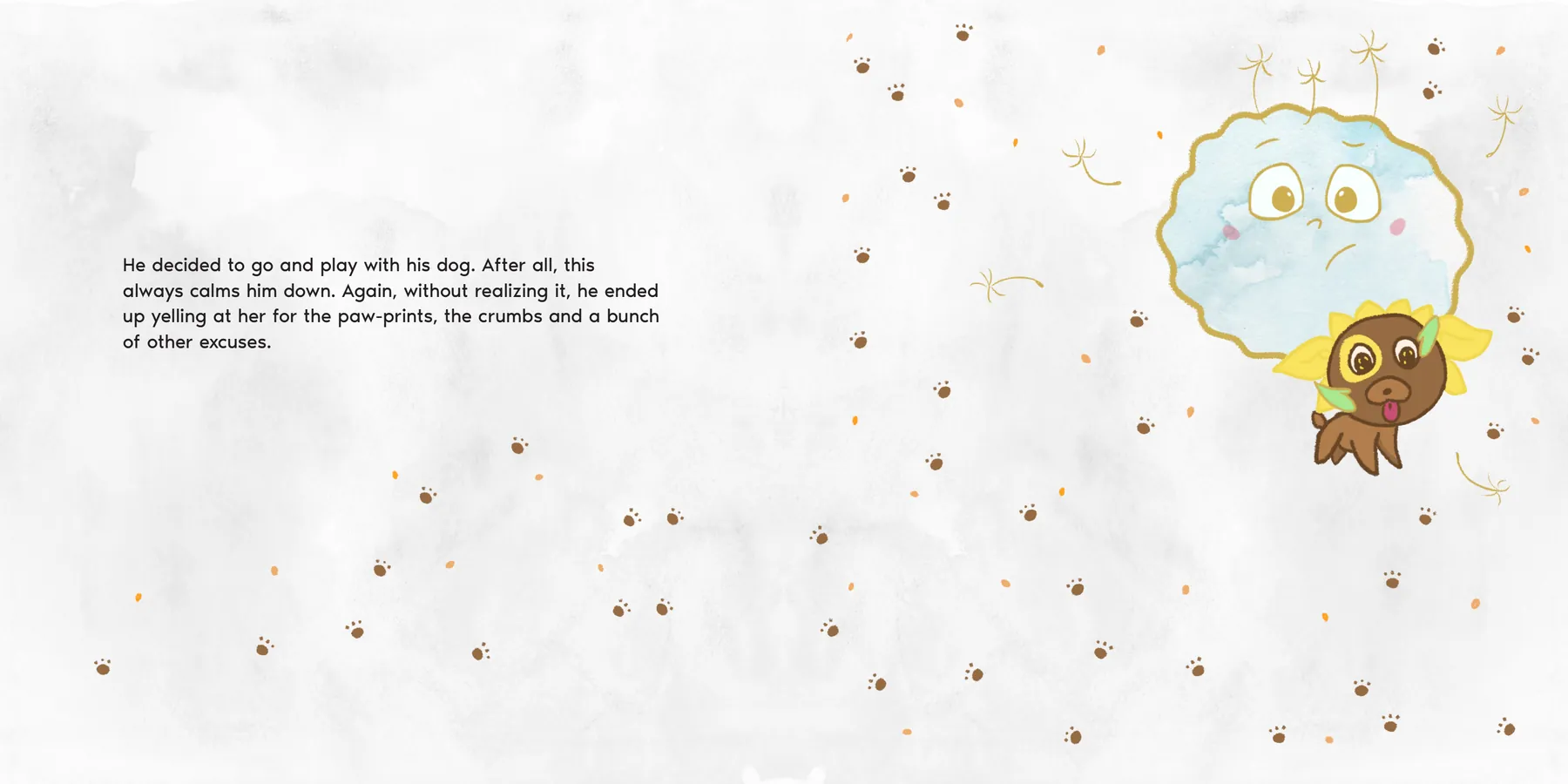 Inside Foo's Big Emotions: Foo yells at his dog over the paw prints