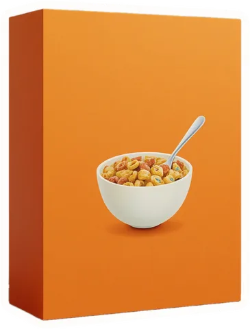 Cereal box, a paper cut-out