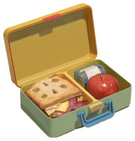 Lunch box, a paper cut-out