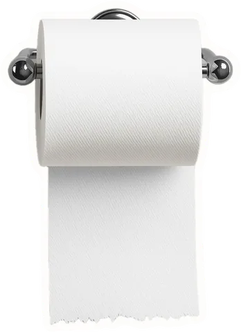 Toilet paper, a paper cut-out