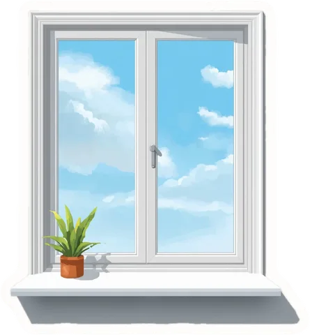Window sill, a paper cut-out