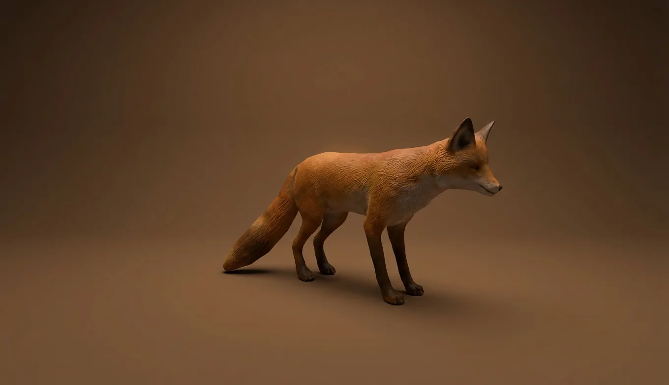 3D red fox from Forest Animals, ready to stand in your room in augmented reality