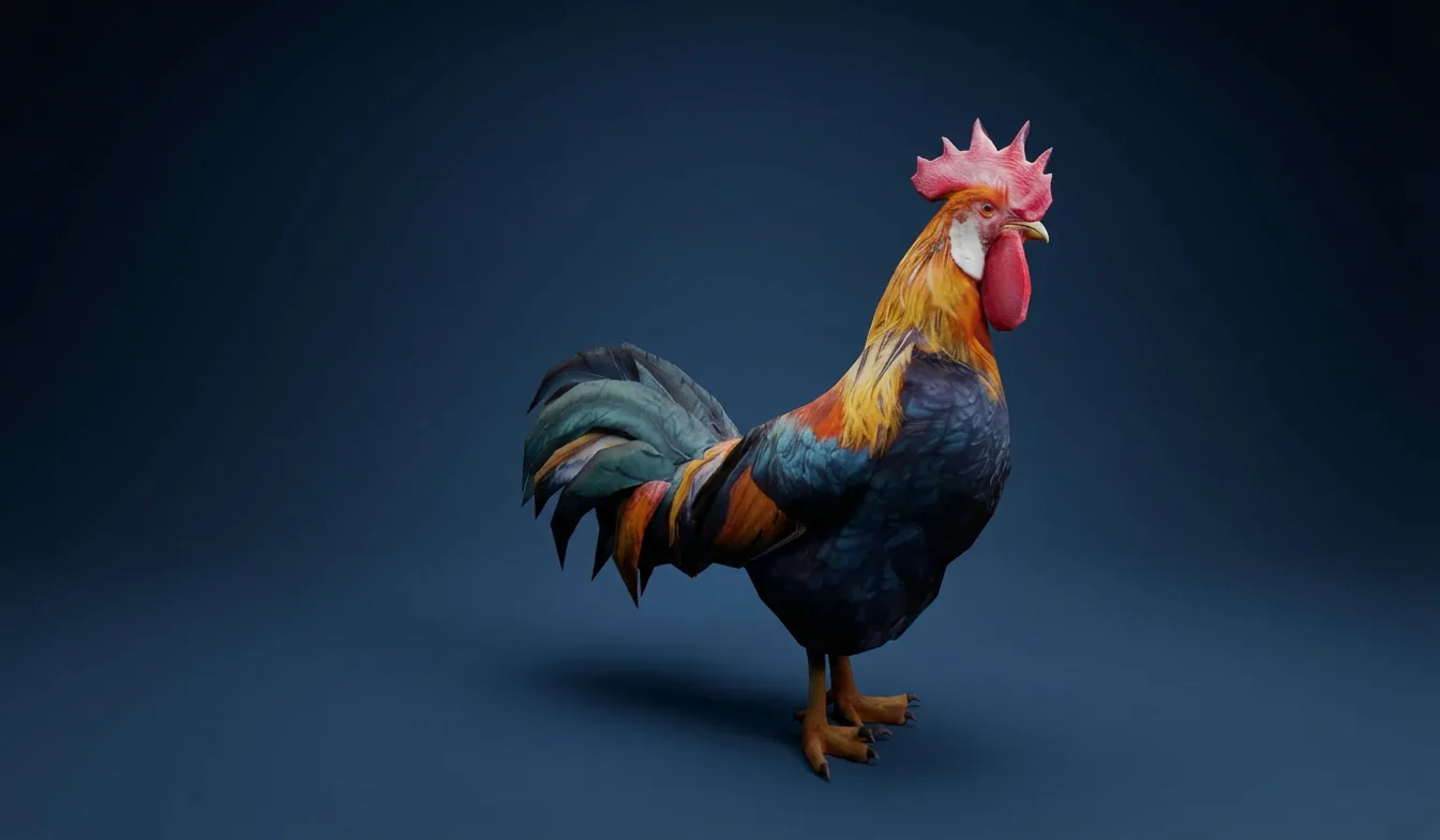 3D rooster from Farm Animals, ready to stand in your room in augmented reality