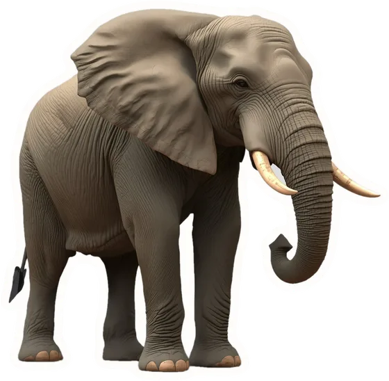 Elephant, a paper cut-out