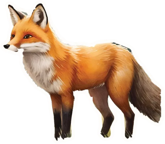 Fox, a paper cut-out