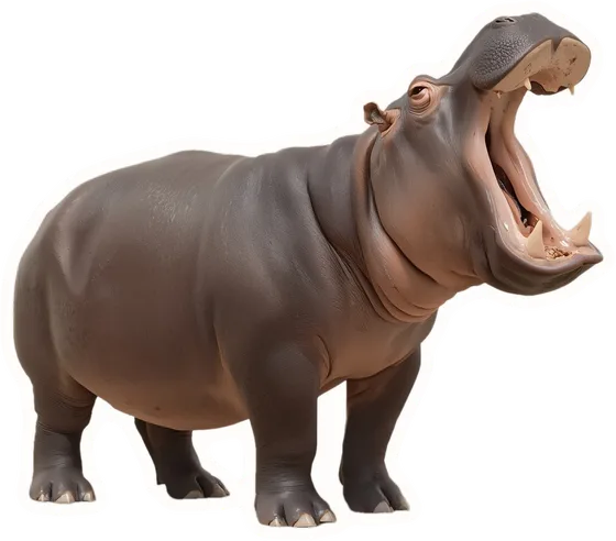 Hippo, a paper cut-out