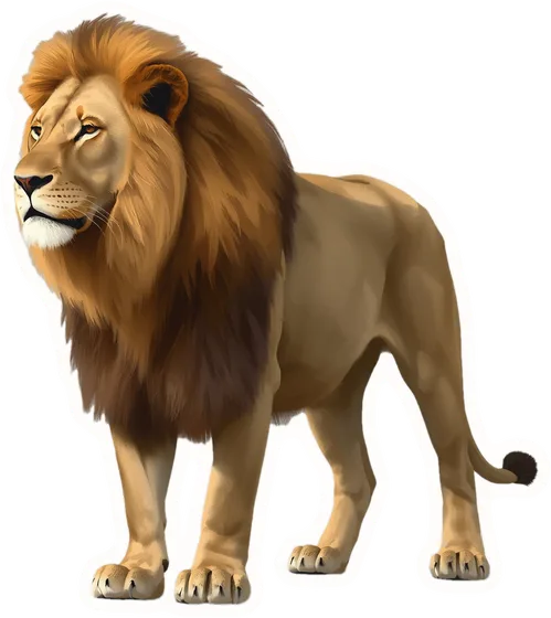 Lion, a paper cut-out
