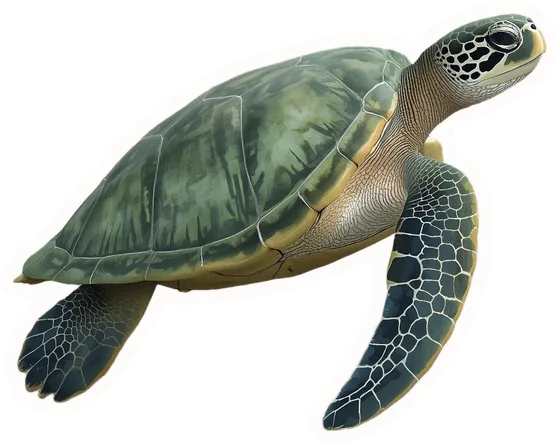 Sea turtle, a paper cut-out