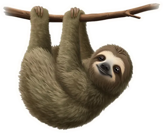 Sloth, a paper cut-out