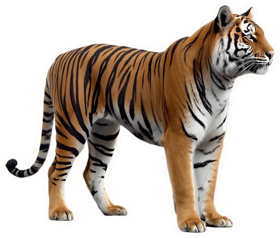 Tiger, a paper cut-out