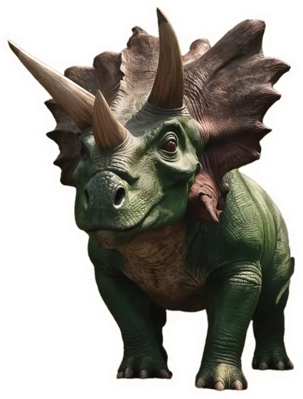 Triceratops, a paper cut-out