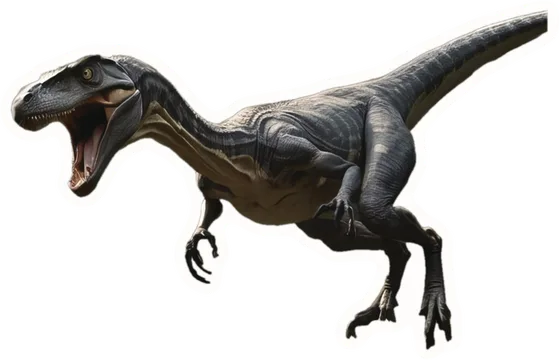 Velociraptor, a paper cut-out